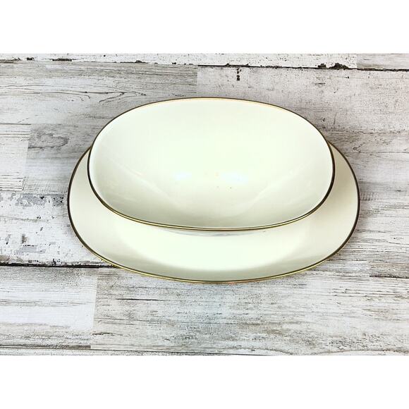 Rosenthal Parisian Spring Gravy Boat With Attached Underplate Gold Trim - Picture 4 of 7